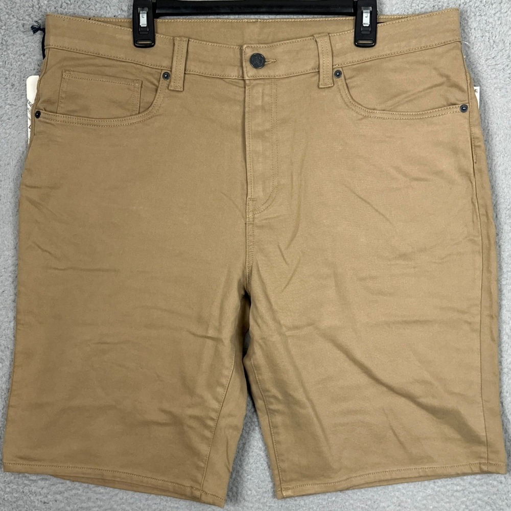 NEW Buffalo David Bitton Shorts Mens 38 Dean Relaxed Straight Tan Denim Stretch